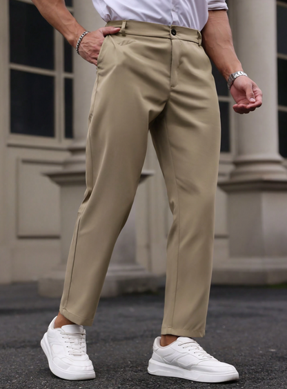 Apricot Solid Color Loose Fit Pant