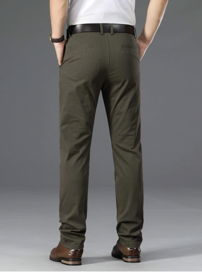 Army Green Casual Regular Fit Tapered Suit Pants