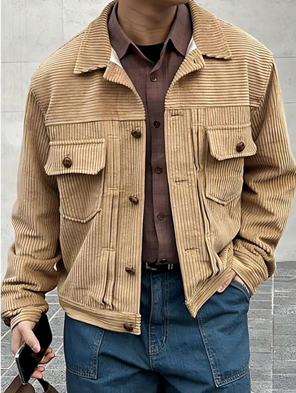 Camel Men's Casual Loose Cargo Jacket