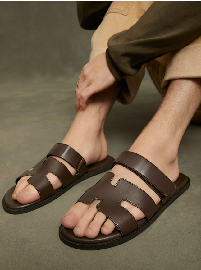 Coffee Brown Men’s Luxury Slide Sandals