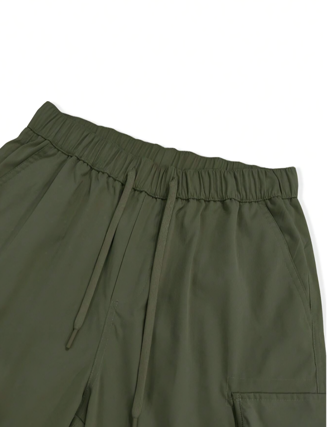 Army Green Relaxed Cargo Shorts