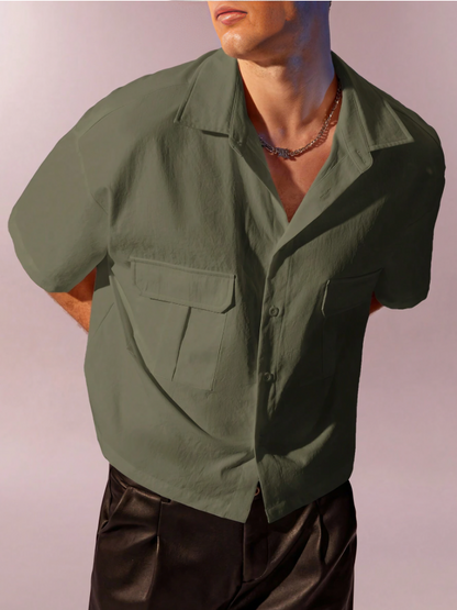 Army Green Loose Fit Shirt